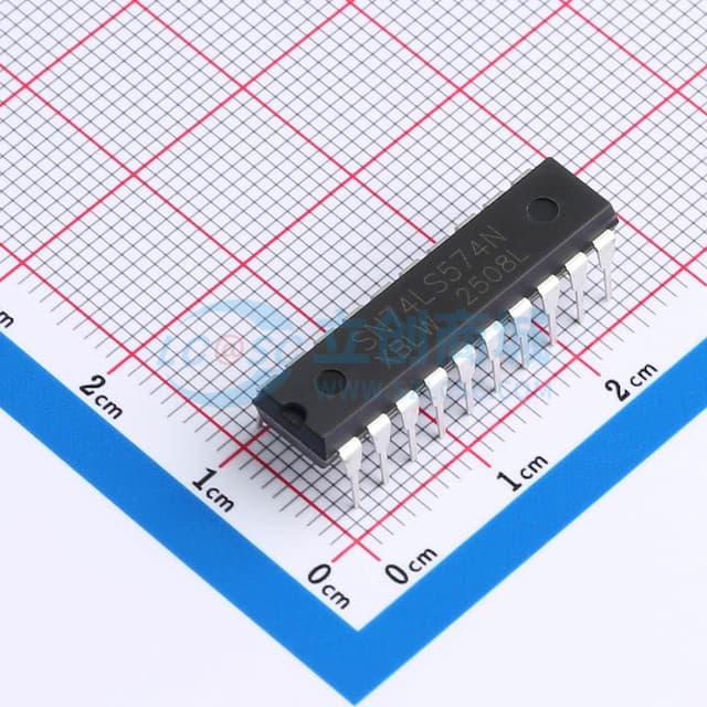 【插件】 SN74LS574是一种八进制正边缘触发的D型触发器，具有三态输出。实物图