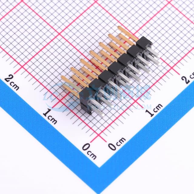2x7P 间距:2.54mm 方针 直插实物图