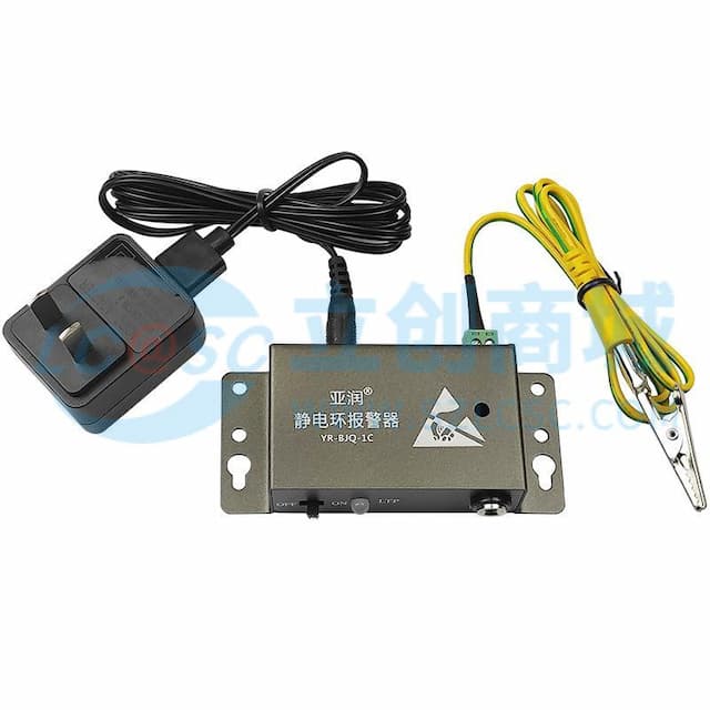 亚润防静电手环报警器静电接地报警器静电手环测试仪 YR-BJQ-1C金属壳 单工位报警器实物图