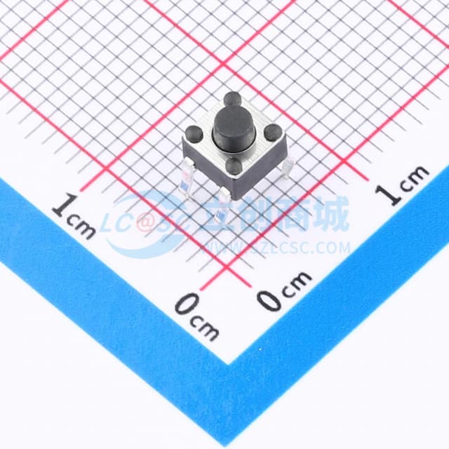 4.5*4.5*4.3MM  按键开关 插脚 黑色 力度250g 袋装实物图