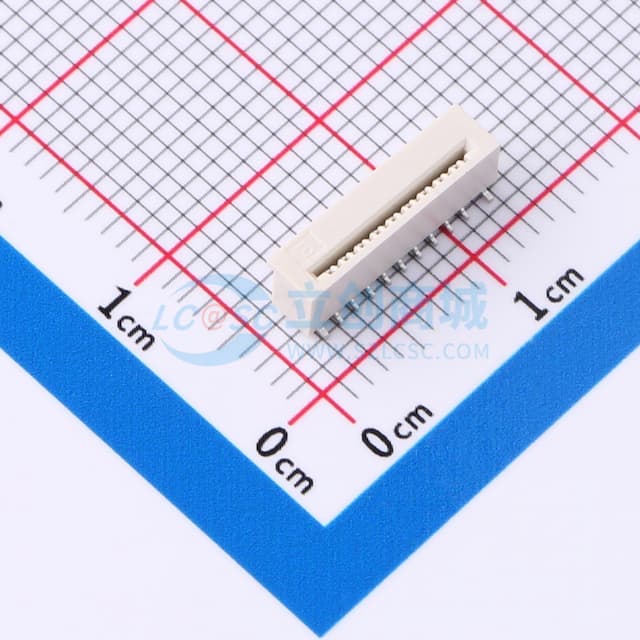 无锁 单侧触点/垂直 P数:18P 间距:0.5mm实物图