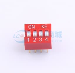 2.54mm 宽体红色4位插件拨码开关缩略图