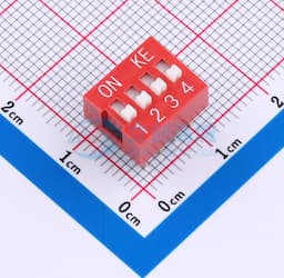 2.54mm 宽体红色4位插件拨码开关缩略图