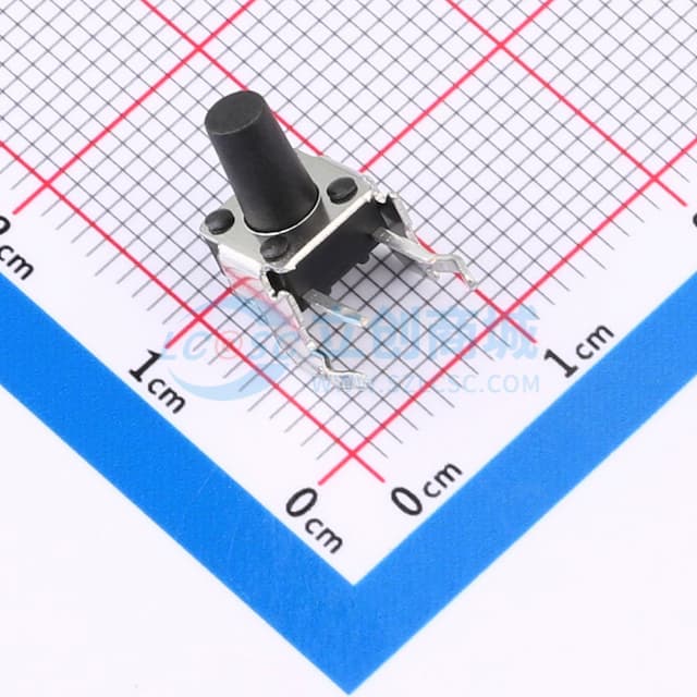 6*6*9.5mm 卧插 轻触开关 【插件】实物图