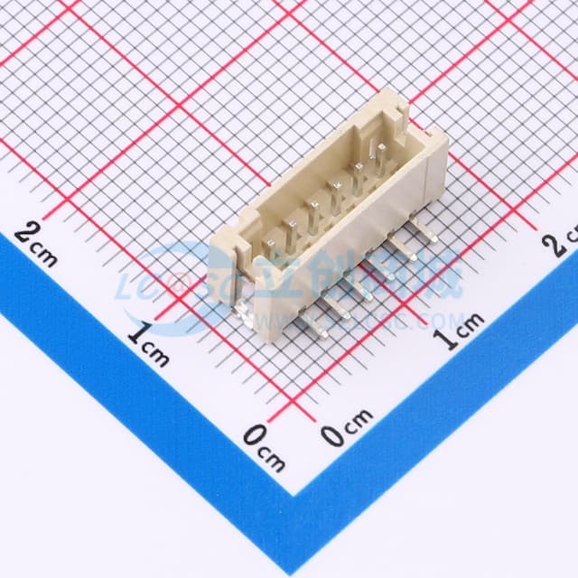 1x6P 间距:2mm 立贴 系列:PH实物图