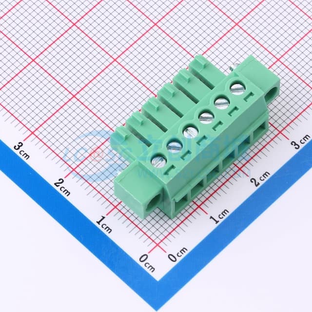 螺丝固定 1x6P 3.81mm 排数:1 每排P数:6实物图
