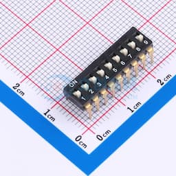 间距2.54mm 平拨,凸起式 9位拨码开关 【插件】缩略图