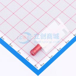 弹簧铲形端子，22 - 16 AWG，#8 / M4螺柱尺寸，封闭筒，直型，镀锡，部分绝缘缩略图