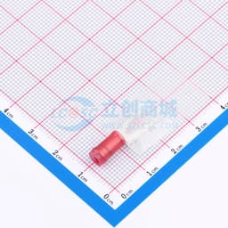 弹簧铲形端子，22 - 16 AWG，#8 / M4螺柱尺寸，封闭筒，直型，镀锡，部分绝缘缩略图