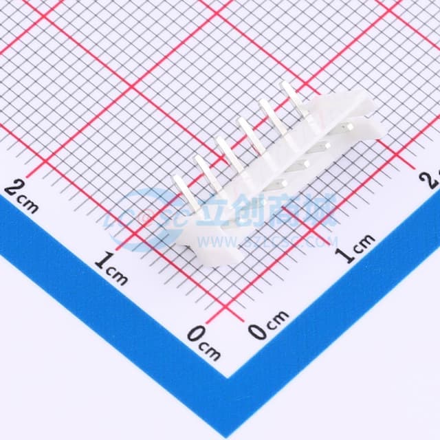 白色 1x6P 间距:2.5mm 弯插【插件】实物图