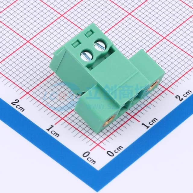 螺丝固定 1x2P 3.81mm 排数:1 每排P数:2实物图