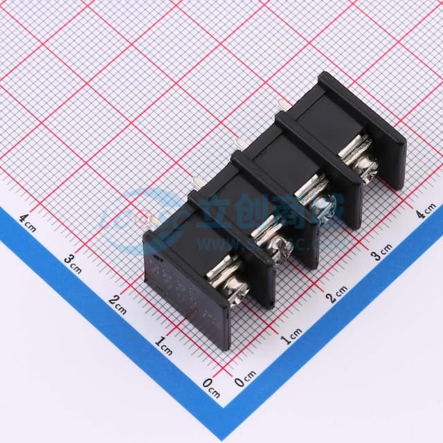 9.5mm 1x4P 每排P数:4 排数:1 直针 中脚实物图