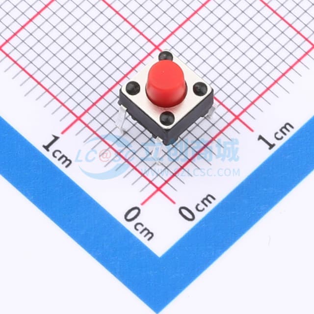 6*6*6红柄直插轻触开关250gf实物图