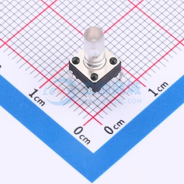 6*6*11.5透明柄直插轻触开关280gf实物图