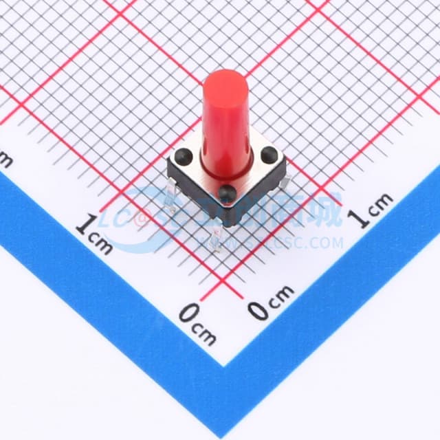 6*6*13.5红柄直插轻触开关280gf实物图