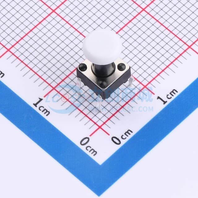 6*6*10.5φ6×1白帽轻触开关280gf实物图