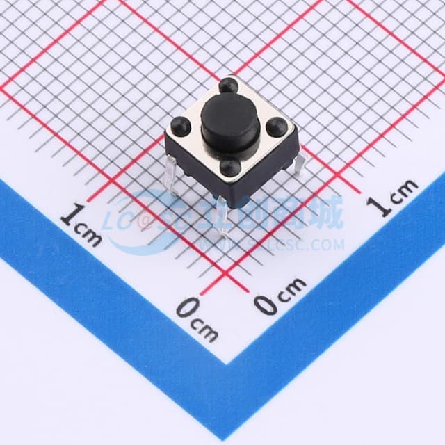 6*6*5直插轻触开关280gf铜盖实物图