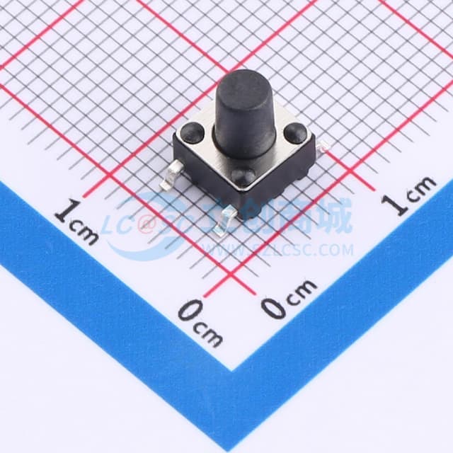 6*6*8贴片编带轻触开关180gf黑色实物图