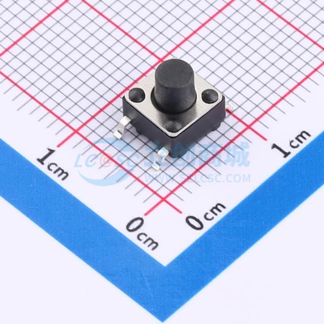 6*6*6.5贴片编带轻触开关180gf黑色实物图