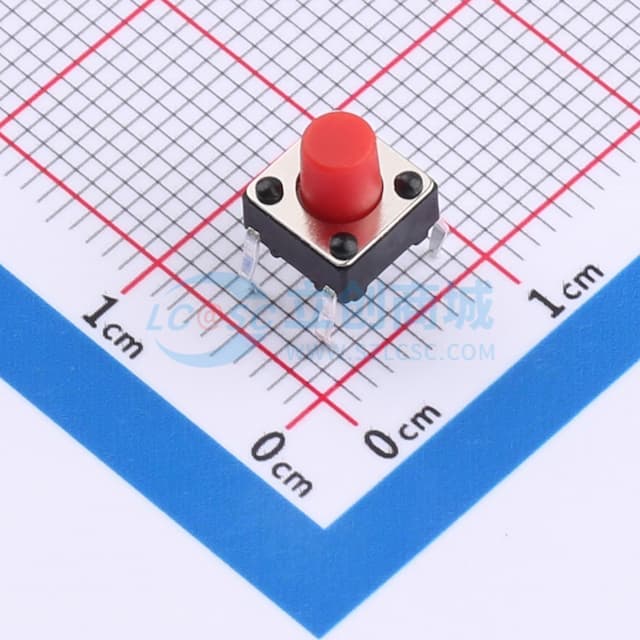 6*6*7红柄直插轻触开关280gf实物图