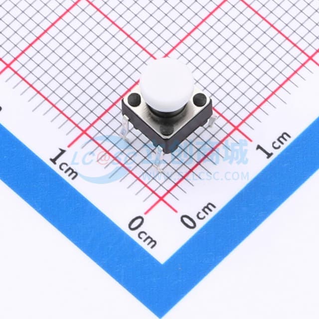 6*6*7.5φ5×1白帽轻触开关280gf实物图