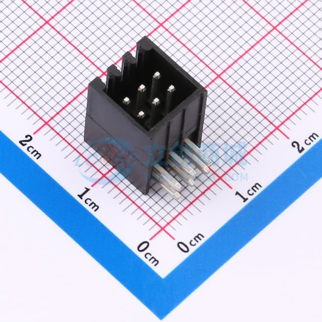 卡扣固定 2x3P 2.54mm 排数:2 每排P数:3实物图