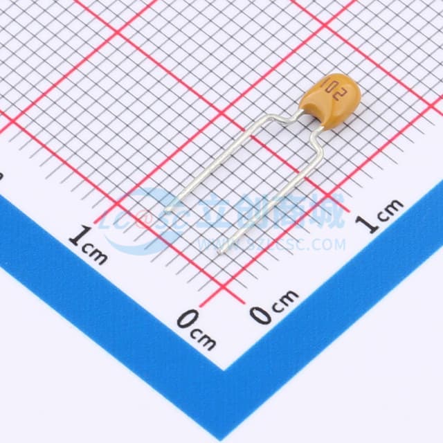 102K50V 1nF ±10% P=5.08  独石电容实物图