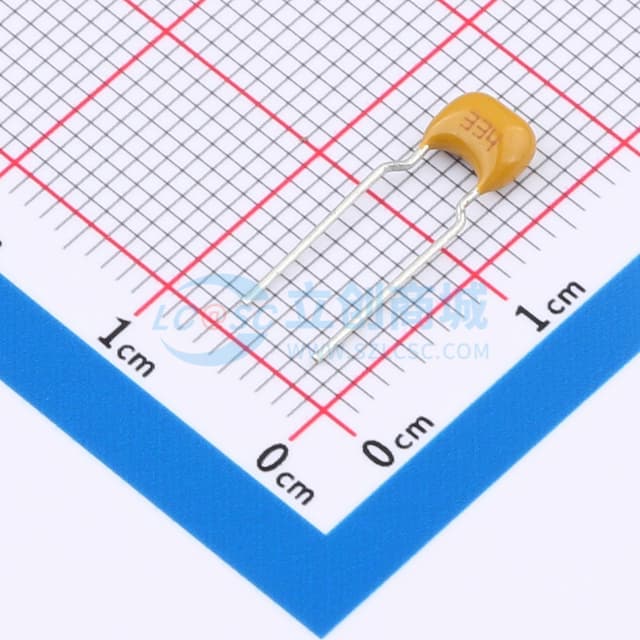 334K100V 0.33uF ±10% P=5.08  独石电容实物图