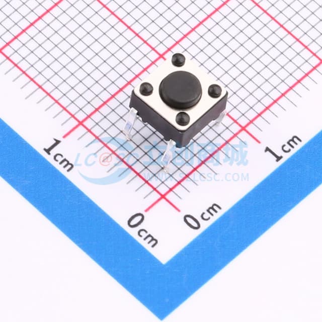 6*6*4.3直插轻触开关250gf实物图