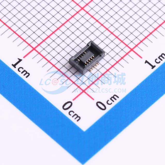 PIN:10P 间距:0.4mm 立贴实物图