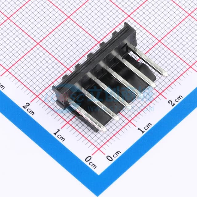 1x6P 间距:3.96mm 直插实物图