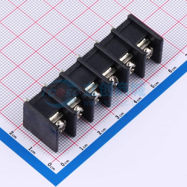 9.5mm 1x6P 每排P数:6 排数:1 直针 中脚实物图