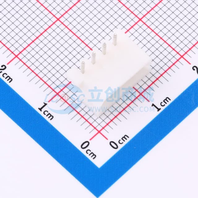 白色 1x4P 间距:2.5mm 弯插【插件】实物图