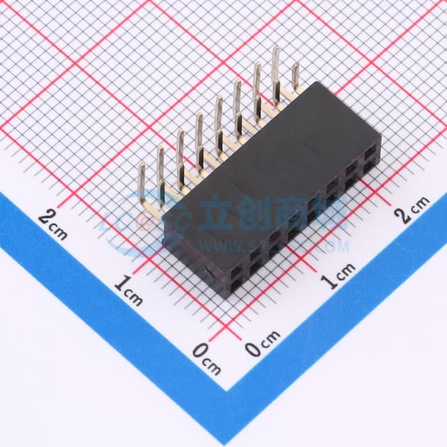 2.54FH H8.5 2x8Pin 90度 Y型 PC3.2 PB12.7 6T实物图