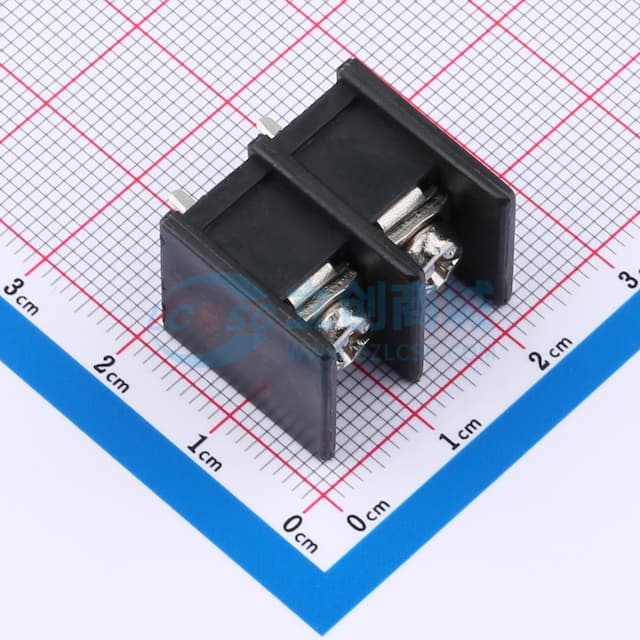 9.5mm 1x2P 每排P数:2 排数:1 直针 中脚实物图
