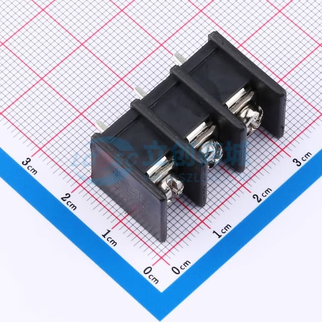 9.5mm 1x3P 每排P数:3 排数:1 直针 中脚实物图