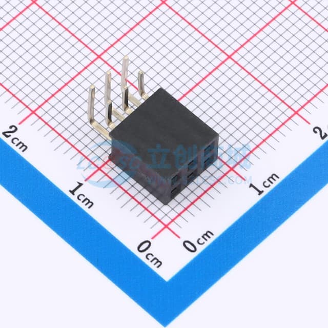 2.54FH H8.5 2x3Pin 90度 Y型 PC3.2 PB12.7 6T实物图