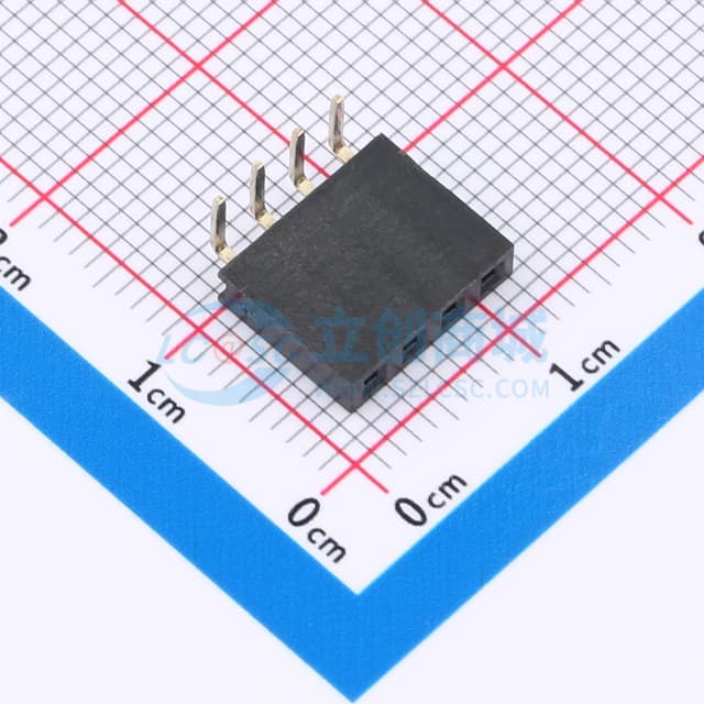 2.54FH H8.5 1x4Pin 90度 Y型 PC3.2 PB10.2 6T实物图