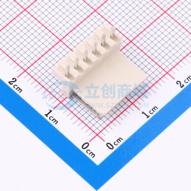 1x6P 间距:2.5mm 弯插 【插件】实物图