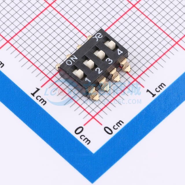 2.54mm 4位高推 拨码开关实物图