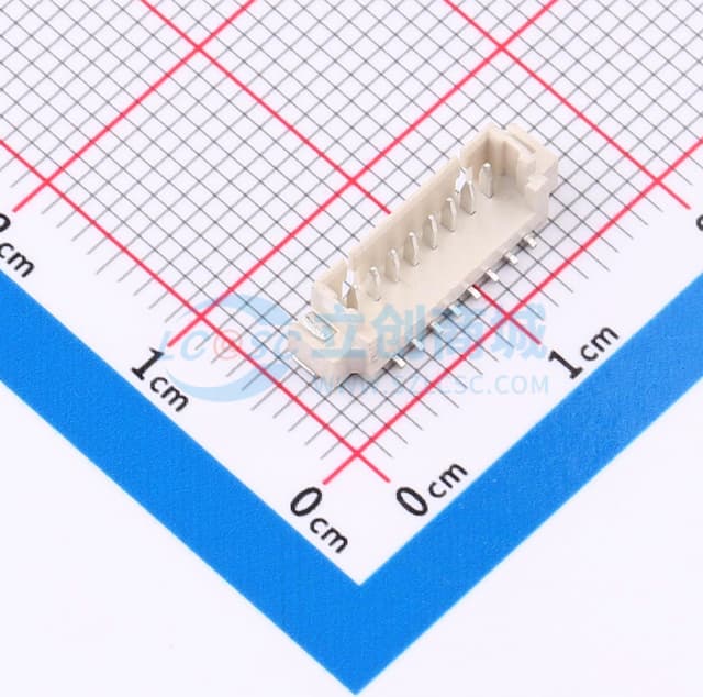 1x8P 间距:1.25mm 立贴 系列:PicoBlade(MX 1.25)实物图