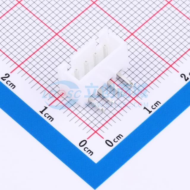 1x4P 间距:2.5mm 弯插 系列:XH 【插件】实物图