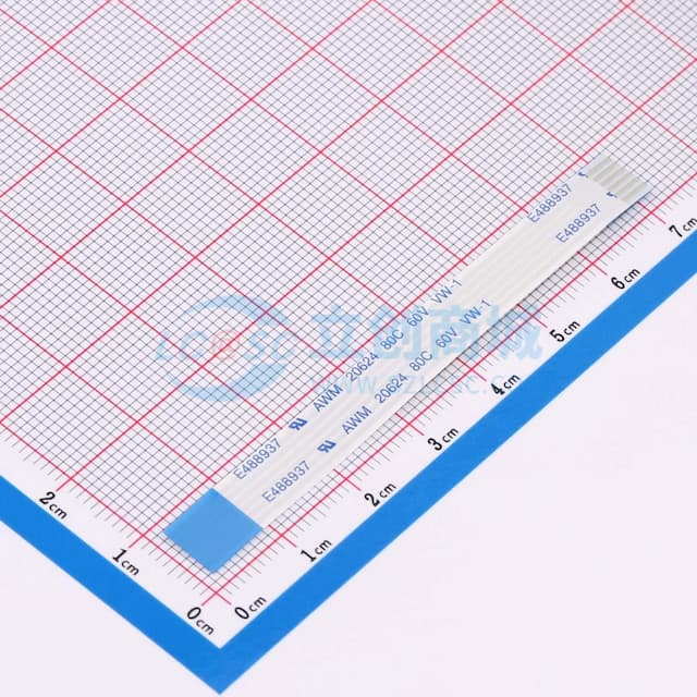 【焊接辅料】 FFC连接线6P间距1.0mm长7CM反向实物图