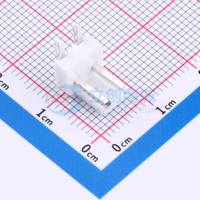 1x2P 间距:3.96mm 弯插 系列:VH 【插件】实物图