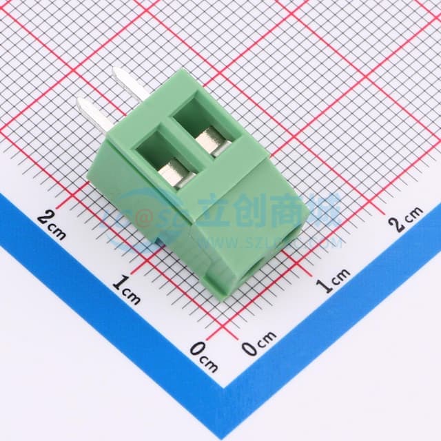 1x2P 5.08mm 直插 排数:1 每排P数:2 【螺钉】实物图