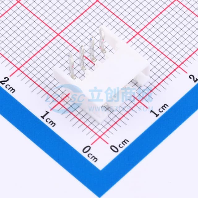 1x4P 间距:2.5mm 弯插 系列:XH 【插件】实物图