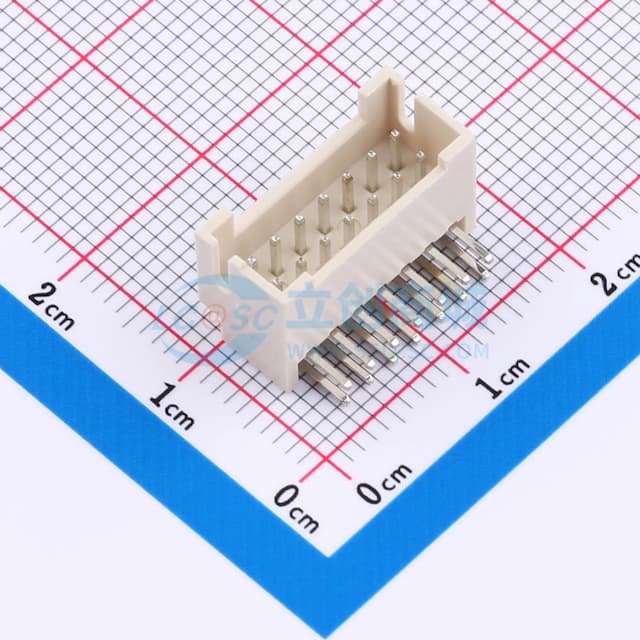 2x7P 间距:2mm 弯插 系列:PHB 【插件】实物图