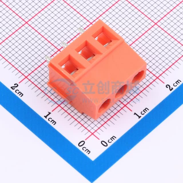 1x3P 5.08mm 直插 排数:1 每排P数:3【螺钉】实物图