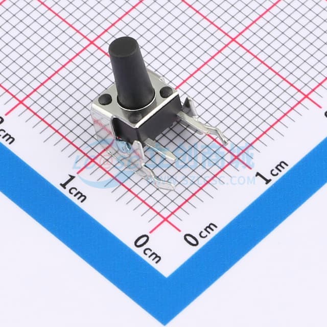 6*6*10.5mm 卧插 轻触开关 【插件】实物图