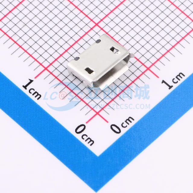 Micro-B 母 卧贴实物图